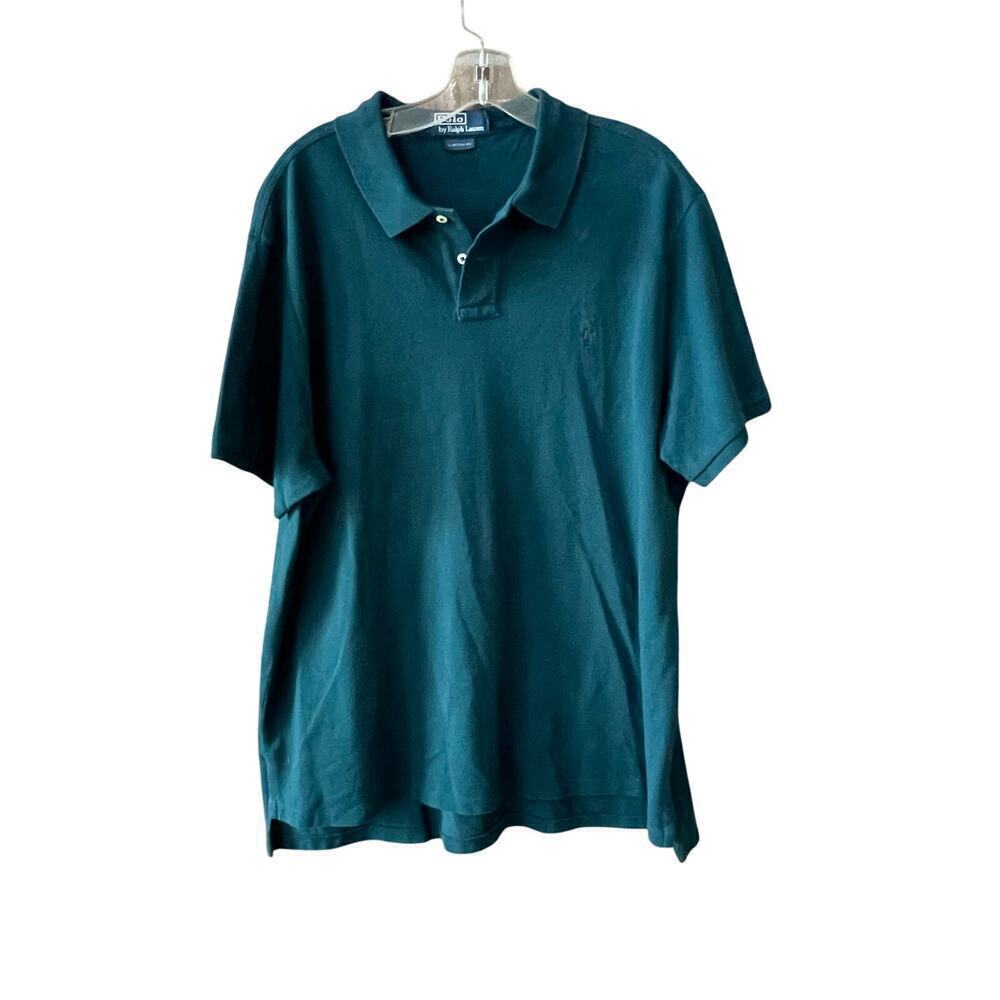 Ralph Lauren Polo Mens XXL Green Short Sleeve Polo Shirt Custom Fit Preppy